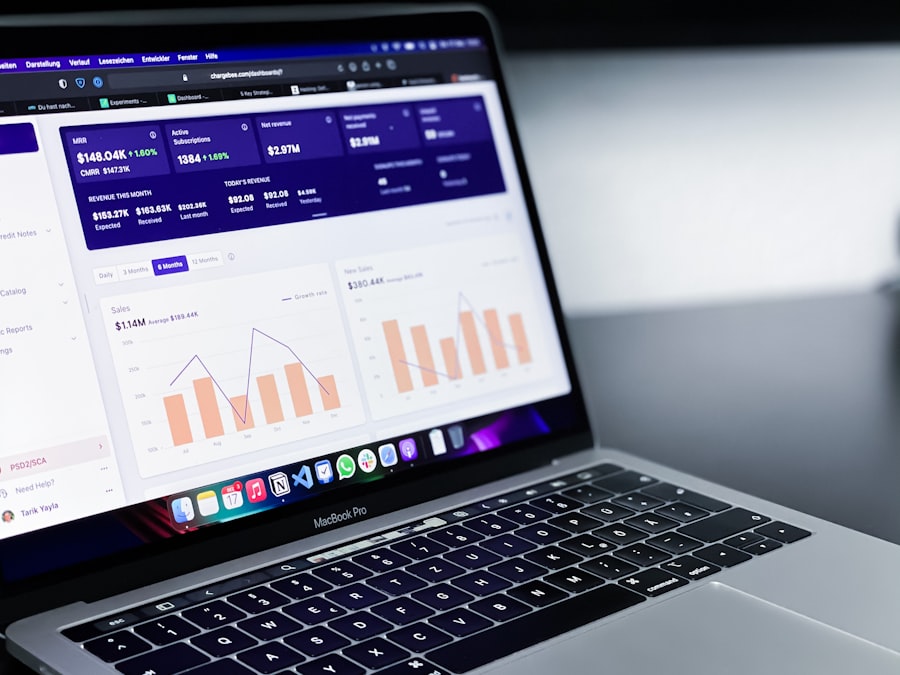 Marketing analytics dashboard with live performance charts